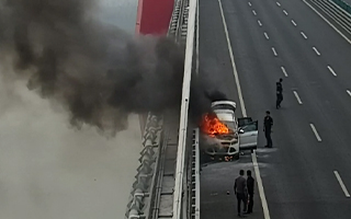 银洲湖特大桥斜拉索火灾